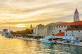 Trogir old town with sunset