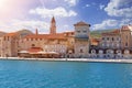 Trogir UNESCO world heritage site panoramic view in Dalmatia, Croatia, tourist destination Royalty Free Stock Photo