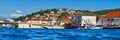 Trogir UNESCO world heritage site panoramic view in Dalmatia, Croatia, tourist destination Royalty Free Stock Photo