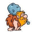 Troglodyte caveman wild hunter baton cartoon