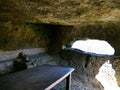 Troglodyte dwelling in Commarque fortified castle in Eyzies de Tayac in the Dordogne