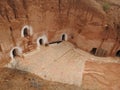 Troglodyte homes and underground caves of the Berbers in Sidi Driss, Matmata, Tunisia, Africa, on a clear day Royalty Free Stock Photo