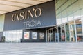 Troia Casino building in Camporta Portugal with stairs glass doors Royalty Free Stock Photo