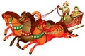 Troika, traditional Russian harness driving Royalty Free Stock Photo