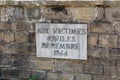 Trois Ponts, Belgium - 10 10 2023: War memorial plate wof the victims of the Ardennes battles of 1944