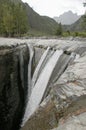 Trois Roches waterfall at Mafate on Reunion Island Royalty Free Stock Photo