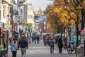 TROISDORF, GERMANY - NOVEMBER 12, 2022: Panorama of Kolner strasse of Troisdorf, a typical german main street in suburban