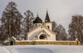 Troitsk church in Polenovo in winter day