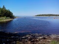 Troitsk pier near the Holy Trinity Anzersky skete of the Solovki monastery on the Anzersky island, the Solovki islands, Royalty Free Stock Photo