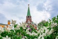 Troitskaya tower of Moscow Kremlin in spring, Russia Royalty Free Stock Photo