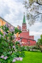 Troitskaya tower of Moscow Kremlin in spring, Russia Royalty Free Stock Photo