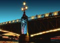 Troitsky Bridge in Petersburg on a white night