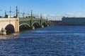 The Troitsky bridge in Saint-Petersburg, spring Royalty Free Stock Photo