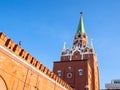 Troitsky Bridge and Troitskaya Tower of Kremlin Royalty Free Stock Photo