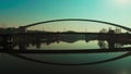 Troja Bridge in Prague aerial mirror image