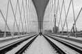 Troja Bridge, Prague city. Modern Architecture Detail. Abstract architecture background.