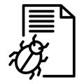 Trojan bug icon, outline style Royalty Free Stock Photo