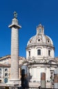 Trojan column and churches of Santa Maria di Loreto in Rome