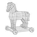 Trojan horse coloring book vector Royalty Free Stock Photo