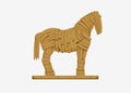 Trojan horse illustration. Mythicaln statue horse military deception Greek troops. Royalty Free Stock Photo