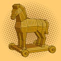 Trojan horse pop art vector illustration Royalty Free Stock Photo