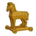 Trojan horse pop art vector illustration Royalty Free Stock Photo