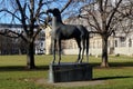 Trojan Horse, sculpture by Hans Wimmer outside the Alte Pinakothek museum, Munich, Germany