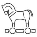 Trojan horse virus icon, outline style