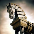 Trojan horse of wood and metal Royalty Free Stock Photo