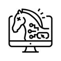 trojan horses line icon vector illustration Royalty Free Stock Photo