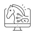trojan horses line icon vector illustration Royalty Free Stock Photo