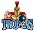 Trojan Spartan Bowling Sports Mascot