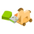 Trojan virus icon, isometric style Royalty Free Stock Photo