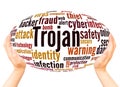 Trojan word cloud hand sphere concept Royalty Free Stock Photo