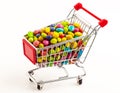Troley with candies Royalty Free Stock Photo