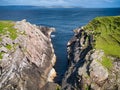 Trolie Geo near Aywick on the east of the island of Yell in Shetland UK.