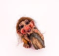 Troll figurine isolated on white background