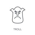 Troll linear icon. Modern outline Troll logo concept on white ba