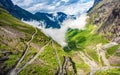 Troll`s Path Trollstigen or Trollstigveien winding mountain road Royalty Free Stock Photo