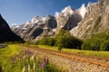 Troll Wall mountain range, the steepest vertical rock face in Eu Royalty Free Stock Photo