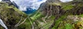 Troll's Path Trollstigen or Trollstigveien winding mountain road