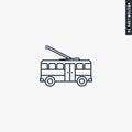 Trolley bus icon, linear style sign for mobile concept and web design Royalty Free Stock Photo