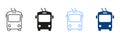 Trolley Bus Line And Silhouette Color Icon Set. Trolley Bus in Front View Pictogram. Urban Electric Public Royalty Free Stock Photo