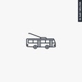 Trolley bus, linear style sign for mobile concept and web design Royalty Free Stock Photo