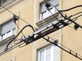 trolley cable car detail in Zagreb Croatia architecture city town Royalty Free Stock Photo