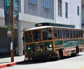 Trolley on Cannery Row at the Pacific in Downtown Monterey, California