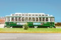 trolley car in Galveston offers tourists and locals a scenic transportation around the island on the beach road