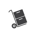 Trolley carrying boxes icon vector Royalty Free Stock Photo