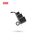 Trolley carrying boxes vector icon design isolated 2