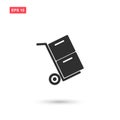 Trolley carrying boxes vector icon design isolated